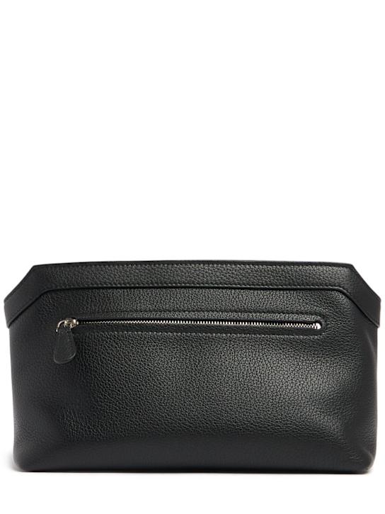 The Row: Terrasse shiny grain leather pouch - women_0 | Luisa Via Roma