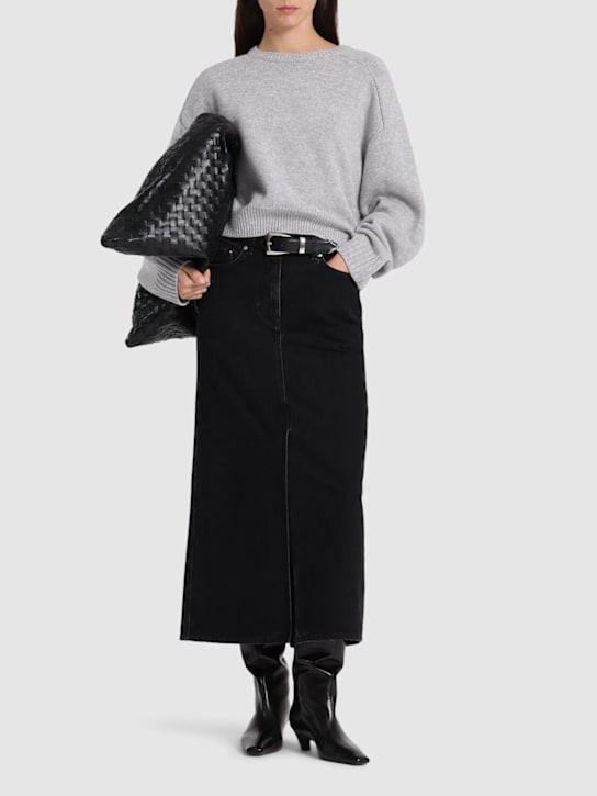 Rona cotton denim long skirt - Thumbnail 2