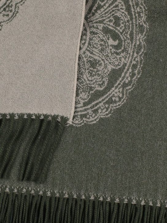 Etro: Yotei fringed wool throw - ecraft_1 | Luisa Via Roma