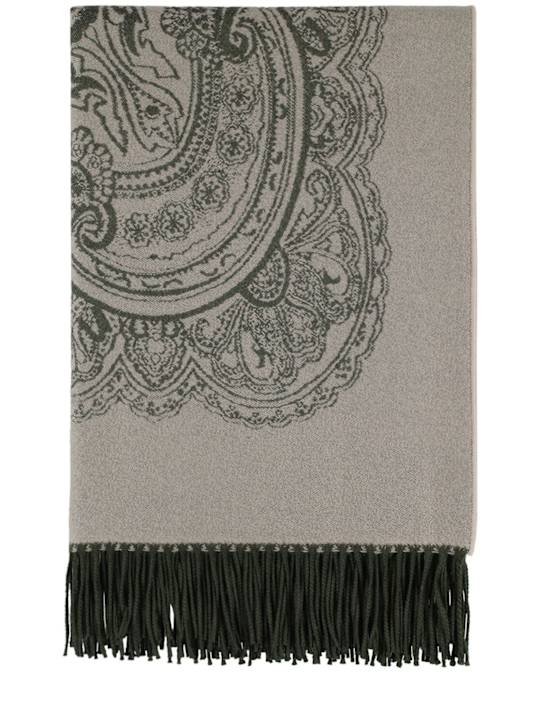 Etro: Yotei fringed wool throw - ecraft_0 | Luisa Via Roma