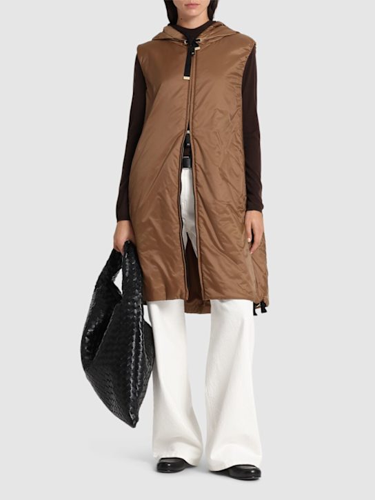 Max Mara: Greengi hooded midi puffer vest - women_1 | Luisa Via Roma