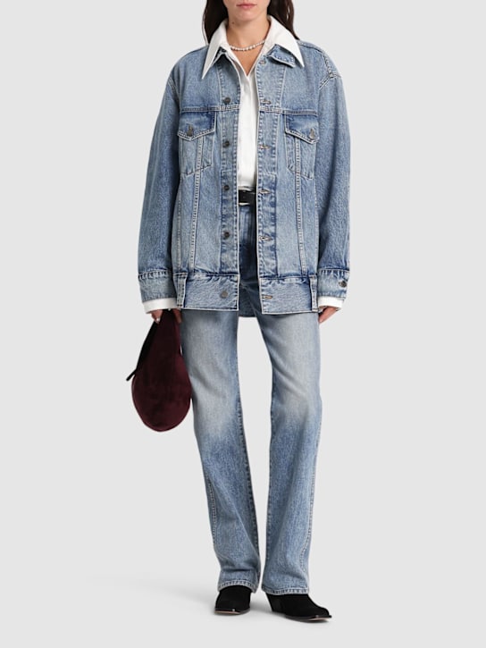 Khaite: Grizzo cotton denim jacket - women_1 | Luisa Via Roma