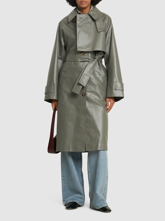 Soeur: Dino long cotton gabardine trench coat - women_1 | Luisa Via Roma