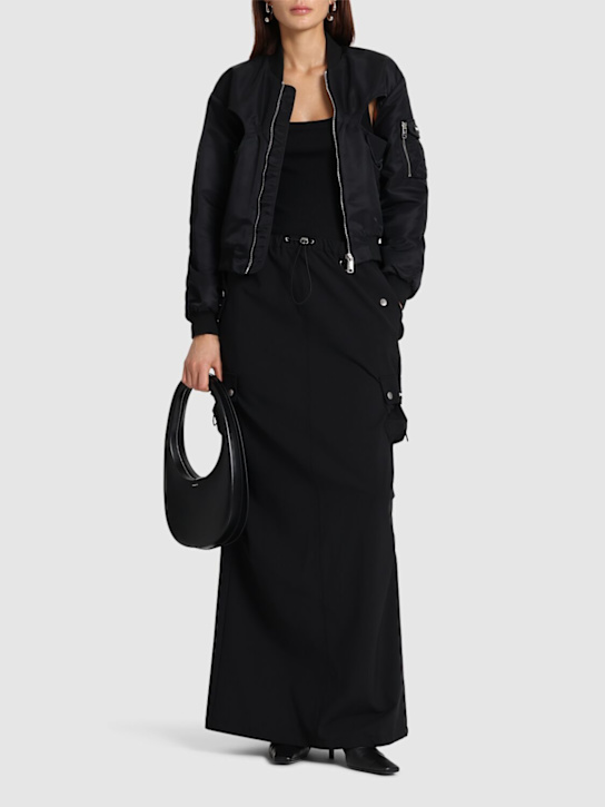 Coperni: Tailored cool wool blend cargo skirt - Black - women_1 | Luisa Via Roma