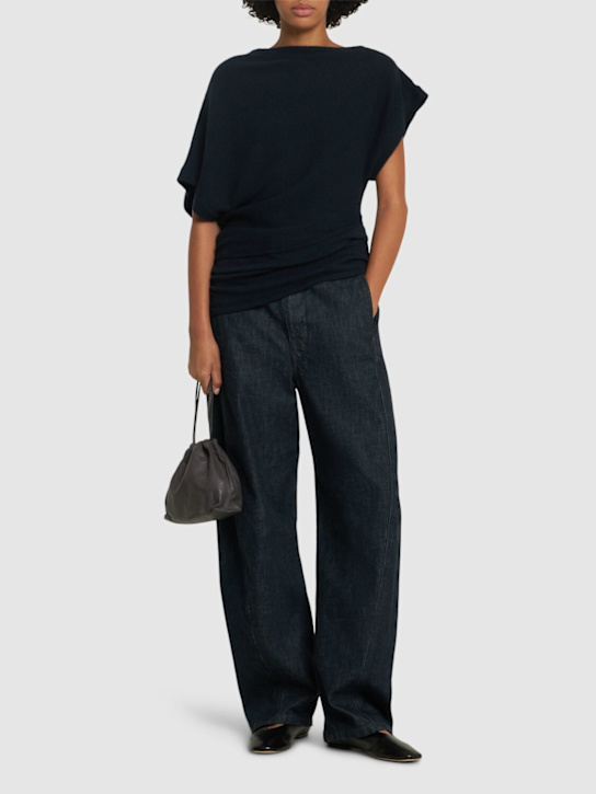 Soeur: Dalina draped cotton blend top - women_1 | Luisa Via Roma