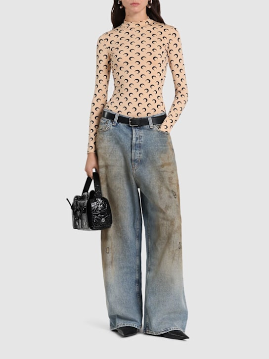 Marine Serre: Moon print second skin top - women_1 | Luisa Via Roma