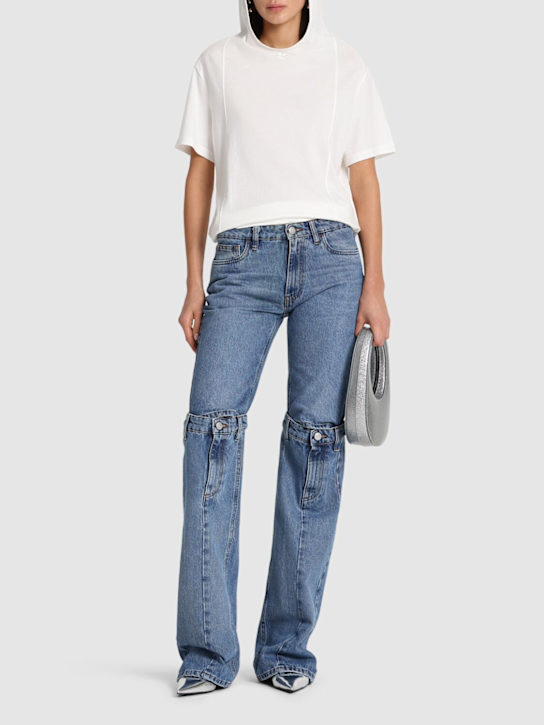 Coperni: Jeans dritti in cotone - Blu Delave' - women_1 | Luisa Via Roma
