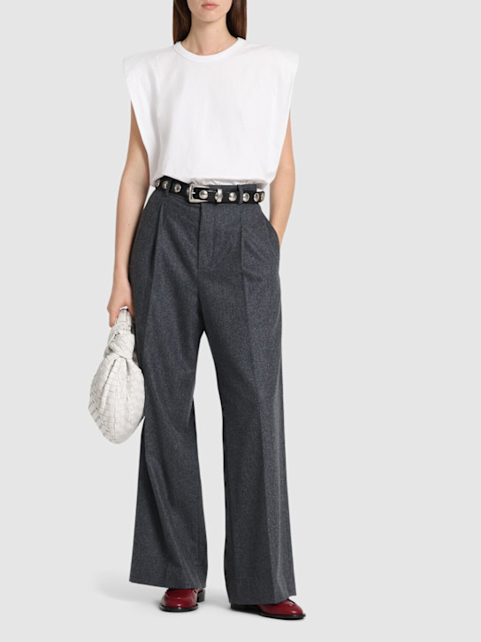 The Frankie Shop: Eva cotton t-shirt w/ padded shoulders - women_1 | Luisa Via Roma