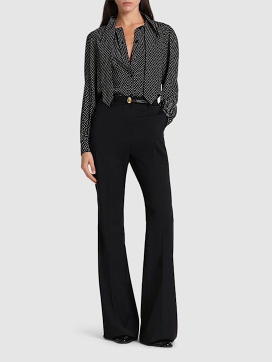 Sportmax: Hangar wool high waist flared pants - women_1 | Luisa Via Roma
