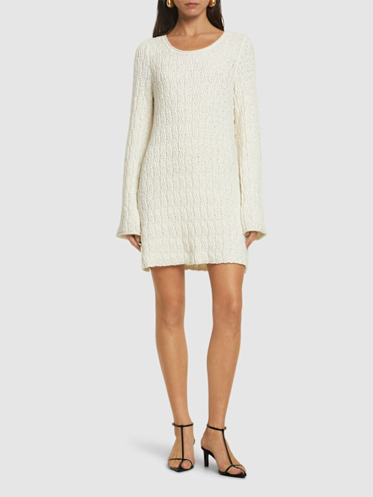 Loulou De Saison: Aisala コットンブレンドニットミニドレス - アイボリー - women_1 | Luisa Via Roma