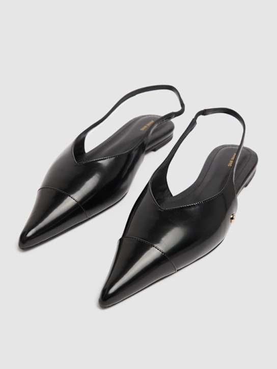 ANINE BING: 10mm Elena high-shine slingback flats - women_1 | Luisa Via Roma