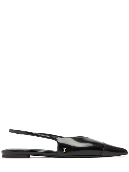 ANINE BING: 10mm Elena high-shine slingback flats - women_0 | Luisa Via Roma
