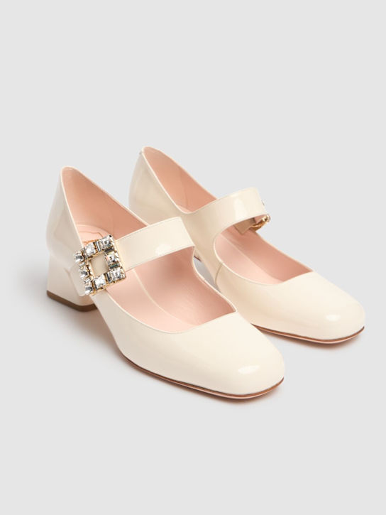 Roger Vivier: 45mm Tres Vivier strass leather pumps - women_1 | Luisa Via Roma