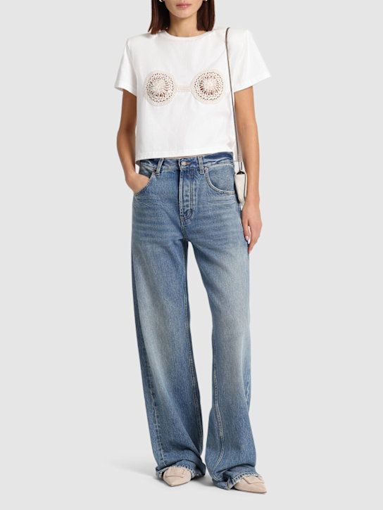 Magda Butrym: Embellished jersey t-shirt - women_1 | Luisa Via Roma