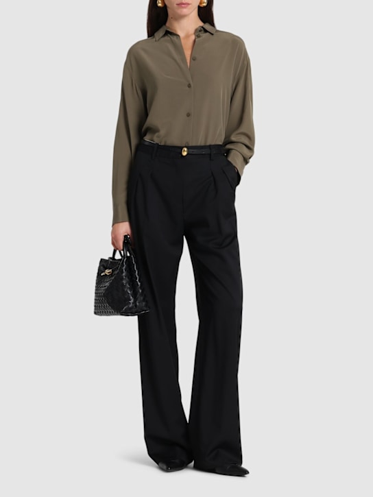 Loulou Studio: Sbiru flared wool pants - women_1 | Luisa Via Roma