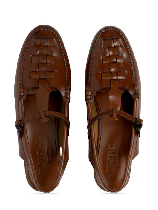 Hereu: 15mm Roqueta leather slingback flats - women_1 | Luisa Via Roma