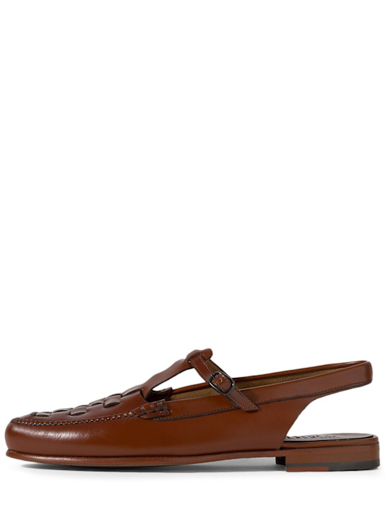 Hereu: 15mm Roqueta leather slingback flats - women_0 | Luisa Via Roma