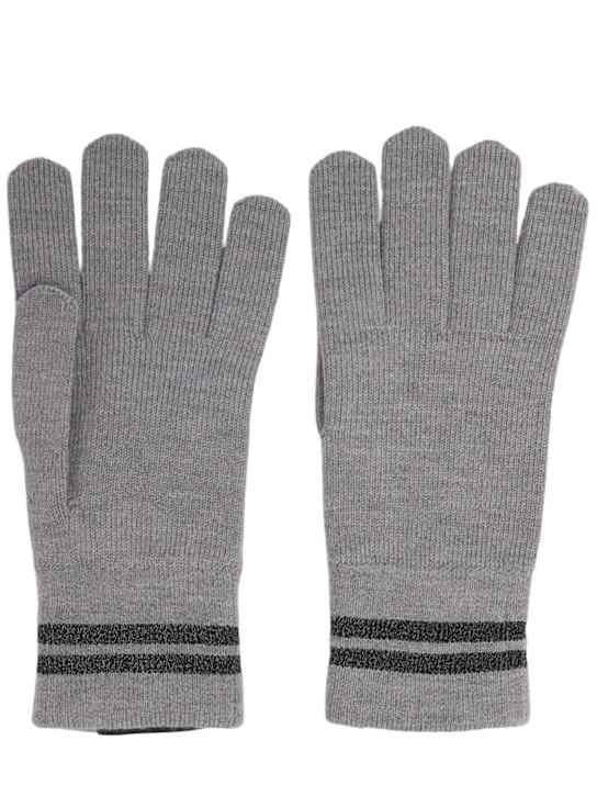 Canada Goose: Barrier wool knit gloves - women_0 | Luisa Via Roma