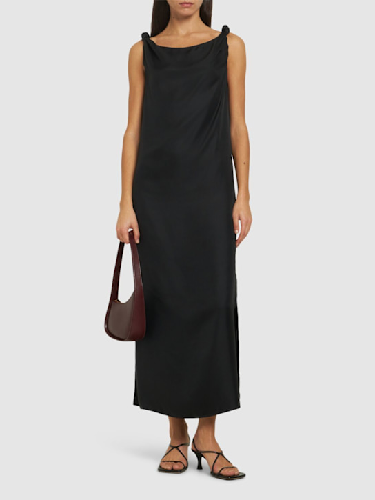 Loulou De Saison: Moun ドレープシルクドレス - ブラック - women_1 | Luisa Via Roma