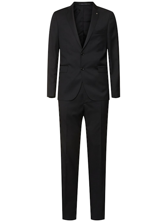 Tagliatore: Super 110's virgin wool suit - Black - men_0 | Luisa Via Roma