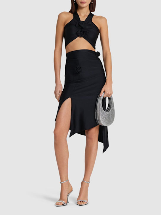 Coperni: Flower jersey top - Black - women_1 | Luisa Via Roma