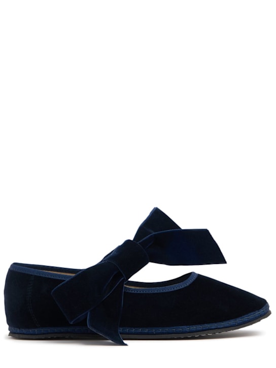 Vibi Venezia: 10mm Mary Jane Bow velvet slippers - women_0 | Luisa Via Roma