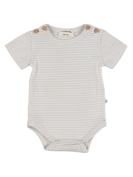 1 + IN THE FAMILY: Body in misto cotone a righe - Celeste - kids-girls_0 | Luisa Via Roma