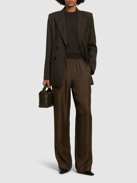 Loulou Studio: Alera silk pants - Brown - women_1 | Luisa Via Roma