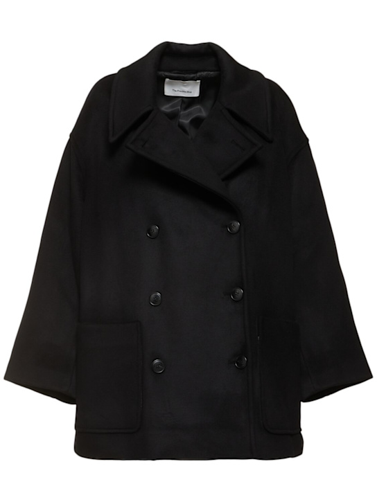 The Frankie Shop: Marian oversize wool blend peacoat - women_0 | Luisa Via Roma