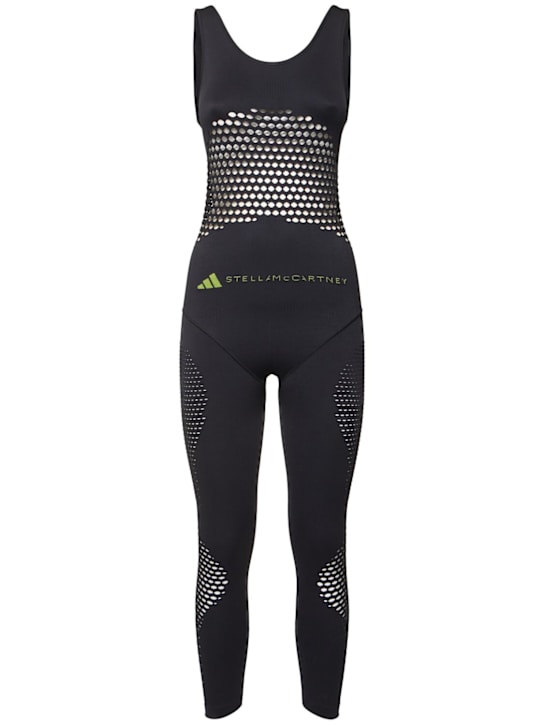 adidas By Stella McCartney: Recycled poly blend knit jumpsuit - women_0 | Luisa Via Roma