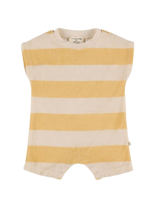 1 + IN THE FAMILY: Striped cotton blend terry romper - Weiß/Gelb - kids-boys_0 | Luisa Via Roma