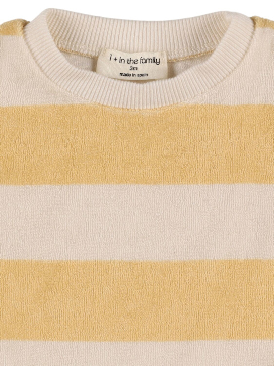 1 + IN THE FAMILY: Striped cotton blend terry romper - Weiß/Gelb - kids-boys_1 | Luisa Via Roma