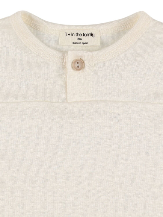 1 + IN THE FAMILY: Linen blend long sleeve t-shirt - White - kids-boys_1 | Luisa Via Roma