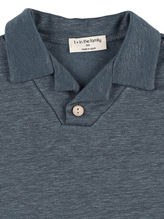1 + IN THE FAMILY: Linen blend polo t-shirt - Dunkelblau - kids-boys_1 | Luisa Via Roma