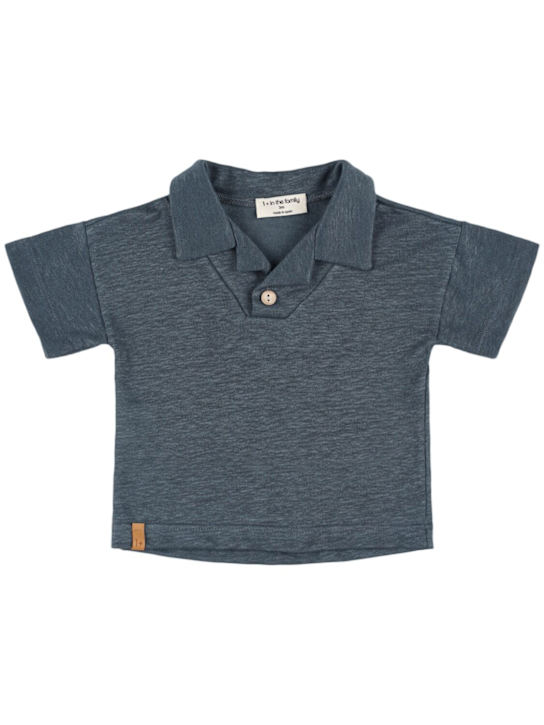 1 + IN THE FAMILY: Linen blend polo t-shirt - Dunkelblau - kids-boys_0 | Luisa Via Roma