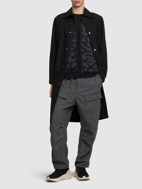 Y-3: Wool blend flannel pants - men_1 | Luisa Via Roma