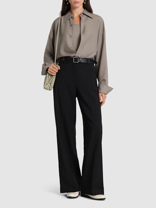 Weekend Max Mara: Visivo stretch wool wide pants - women_1 | Luisa Via Roma