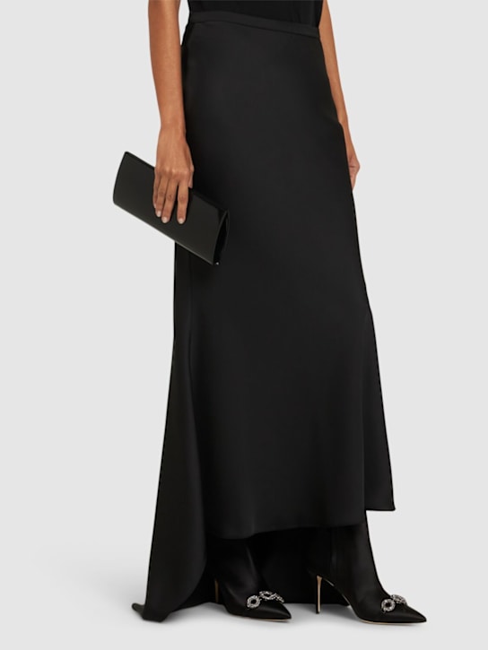 Manolo Blahnik: 90mm Balvisa satin ankle boots - Black - women_1 | Luisa Via Roma
