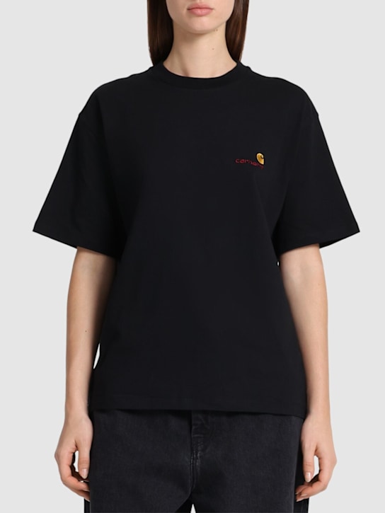 Carhartt WIP: American Script loose fit t-shirt - Black - women_2 | Luisa Via Roma