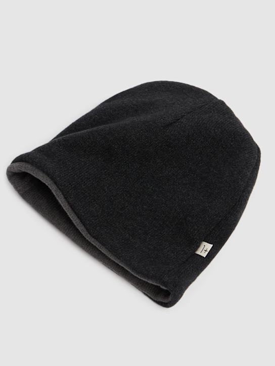 1 + IN THE FAMILY: Reversible cotton blend knit beanie - Dark Grey - kids-boys_1 | Luisa Via Roma