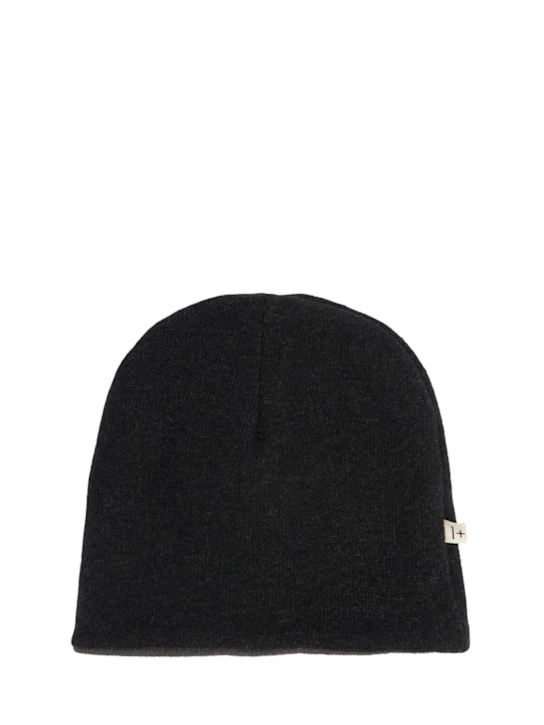 1 + IN THE FAMILY: Reversible cotton blend knit beanie - Dark Grey - kids-boys_0 | Luisa Via Roma