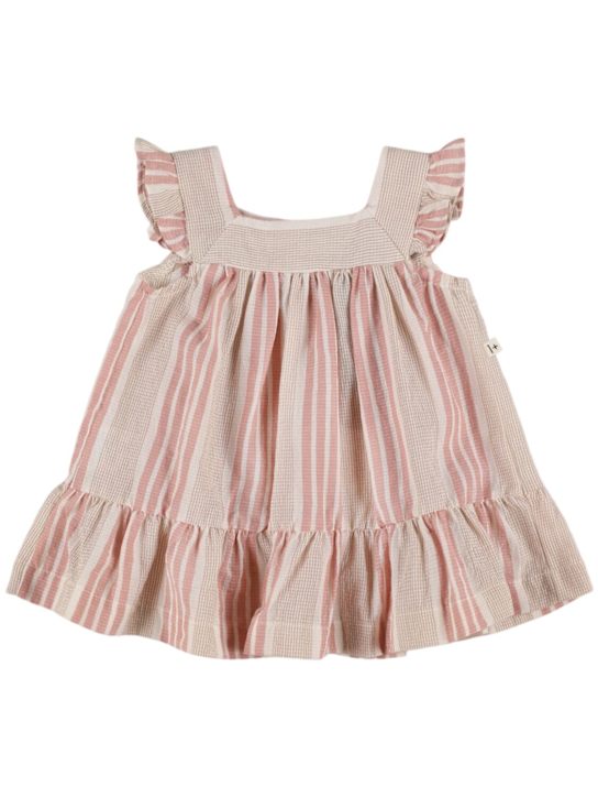 1 + IN THE FAMILY: Vestito in misto cotone biologico stampa a righe - Bianco/Rosa - kids-girls_0 | Luisa Via Roma