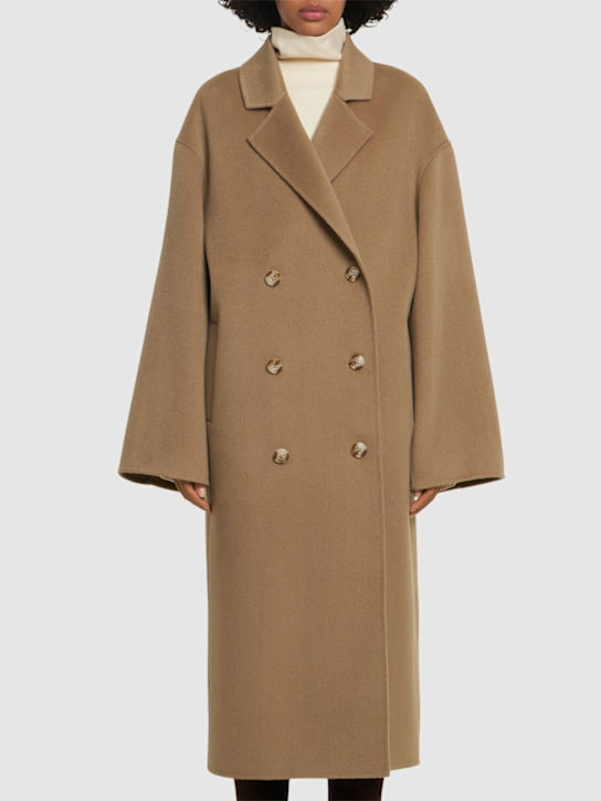 Loulou Studio: Borneo double breast wool blend coat - Beige - women_2 | Luisa Via Roma