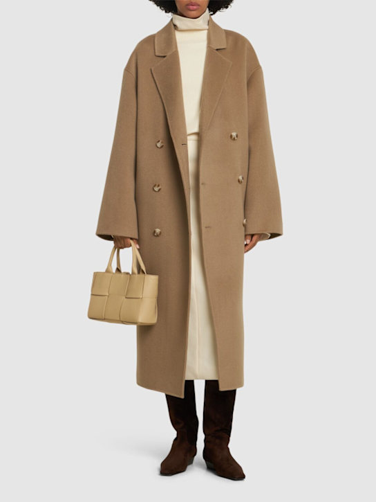 Loulou Studio: Borneo double breast wool blend coat - Beige - women_1 | Luisa Via Roma