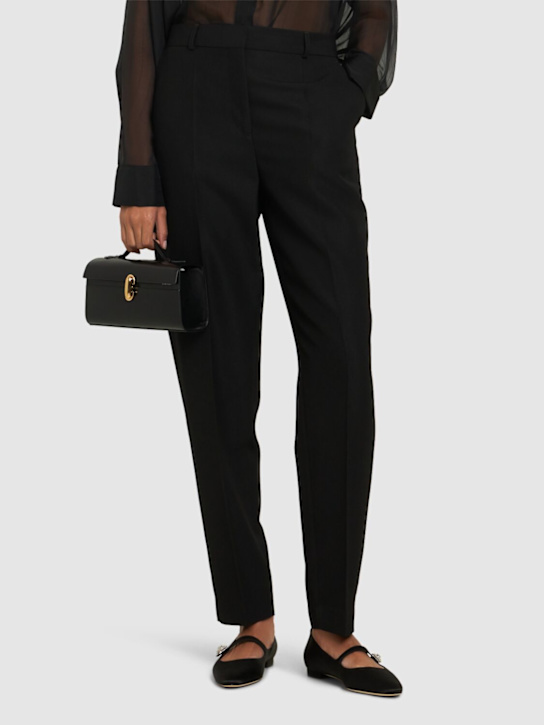 Manolo Blahnik: 10mm Marijana satin flats - women_1 | Luisa Via Roma