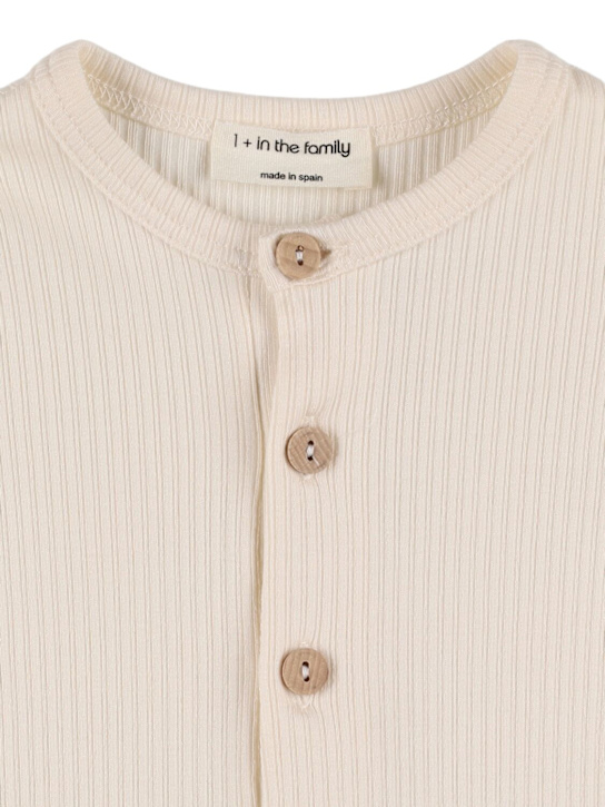 1 + IN THE FAMILY: Cotton blend romper - Beige - kids-boys_1 | Luisa Via Roma