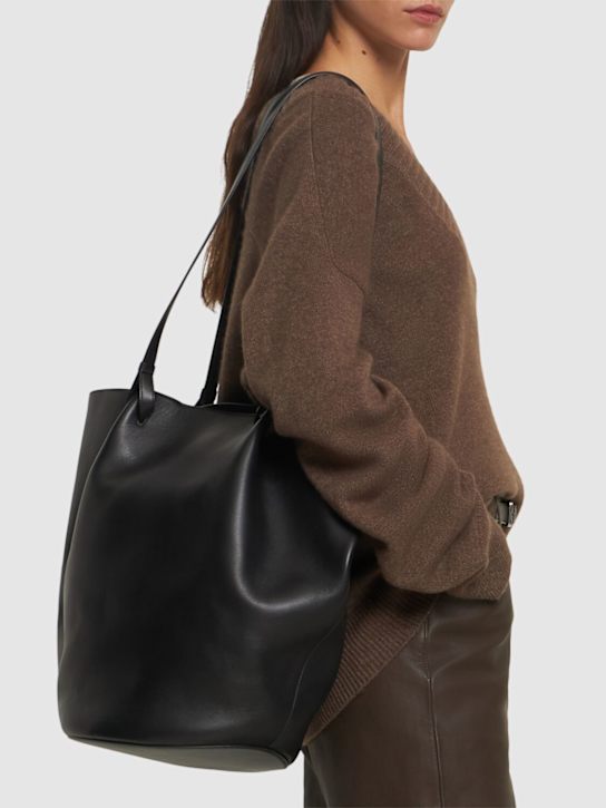 Loulou Studio: Tana leather tote bag - Black - women_1 | Luisa Via Roma
