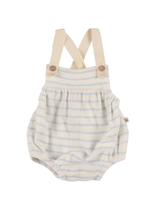 1 + IN THE FAMILY: Striped cotton blend terry overalls - Light Blue - kids-boys_0 | Luisa Via Roma