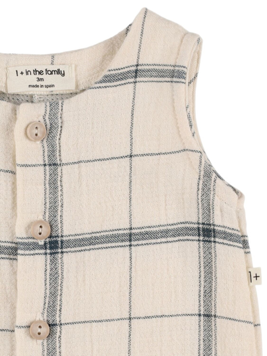 1 + IN THE FAMILY: Pantaloni in cotone check - Bianco/Blu - kids-girls_1 | Luisa Via Roma