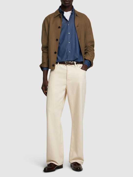 Brioni: Light cotton regular fit shirt - men_1 | Luisa Via Roma